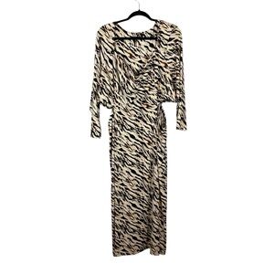 Torrid Animal Print Long Sleeve Wrap Maxi Dress 3X